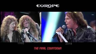 Europe  The Final Countdown 1990 amp 2018 simultaneo  Festival de Viña del Mar Chile [upl. by Rexer712]