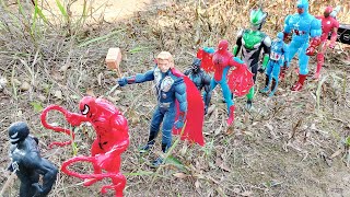 AVENGERS SUPERHERO TOYS 13Action Figures Spiderman IronmanHulkThor Captain America [upl. by Enyamart]