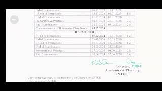 jntuk 1st Btech 2nd semester academic calendar  20232024 [upl. by Chappy829]