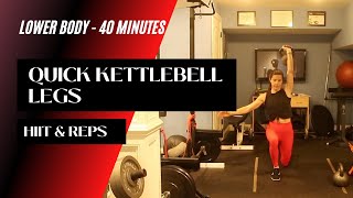 Quick Kettlebell Legs Kettlebells Only  Reps amp HIIT [upl. by Norvall]