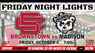 BTOWN LIVE BROWNSTOWN FOOTBALL vs Madison [upl. by Monarski]