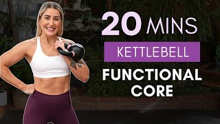 20 Minute Kettlebell Core Workout With Vocal Instructions Get STRONG ABS [upl. by Secnirp]