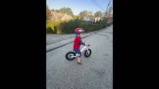 Halloween SpiderMan RidingTiny Land Balance Bike tinyland halloween spiderman superhero boy [upl. by Itsyrk358]