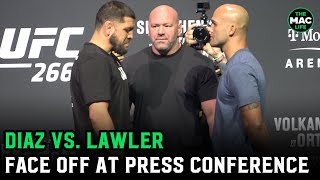 Nick Diaz vs Robbie Lawler Face Off  UFC 266 Press Conference [upl. by Grenville339]