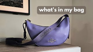 whats in my bag 💜 coach pace shoulder bag review [upl. by Katharina]