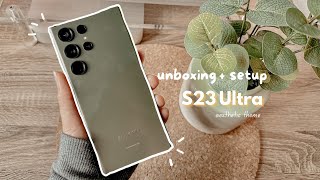 Samsung Galaxy S23 Ultra Unboxing 🪴 aesthetic theme  setup [upl. by Attenod]