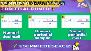 💫 Come TRASFORMARE Numeri DECIMALI e PERIODICI in FRAZIONI GUIDA COMPLETA [upl. by Iruam829]