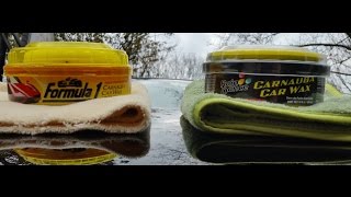 Formula 1 Carnauba Paste Wax Vs Rain Dance Carnauba Paste Wax water test [upl. by Nerad]