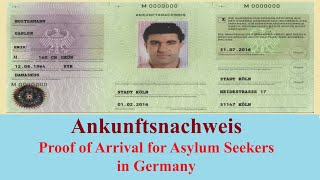 Ankunftsnachweis  Proof of Arrival for Asylum Seekers in Germany [upl. by Berger]