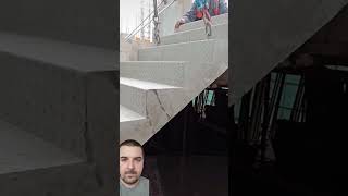 Amazing installing precast staircase at construction site [upl. by Tecla]