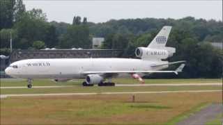 World Airways Cargo MD11 Landing Hannover Airport [upl. by Erodeht567]