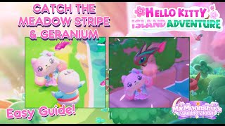 🐟🌸CATCH THE MEADOW STRIPE amp GERANIUM FISH ALL SIZES  Hello Kitty Island Adventure Guide🐟🌸 [upl. by Anits]