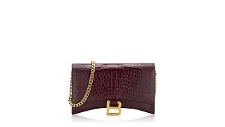 Balenciaga Croco Effect Calfskin Hourglass Chain Wallet Red [upl. by Andre]