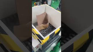 Mini double shaft shredder shreds carton shredder industrialrecycling [upl. by Simone]