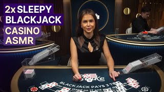 Unintentional ASMR Casino 🖤 2x Sleepy Blackjack [upl. by Lesoj]