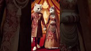 Cat wedding cat catspurring edit catlover disney cute kittywedding catlovestory [upl. by Dreeda]