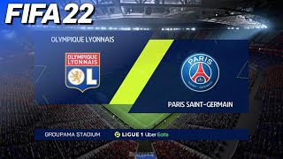 FIFA 22  Olympique Lyonnais vs Paris Saint Germain  2223 Ligue 1 [upl. by Tenom]