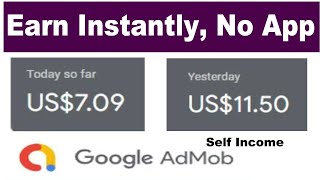 Earn Passive Money From AdMob Without App  Make Money Online [upl. by Hump]