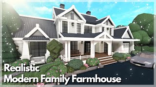 Bloxburg  Realistic Modern Family Farmhouse Speedbuild  Roblox House Build [upl. by Adigun]