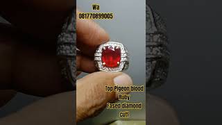 Top pigeon blood Ruby‼️ring perak mewah‼️Ruby afrikatrending baturuby batu gems permata [upl. by Aisyat]