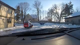 SKID STEER WORK ON THE JOB MOVING SNOW AROUND [upl. by Cavill]