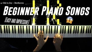 Top 5 BEAUTIFUL Beginner Piano Songs Easy [upl. by Lakin]