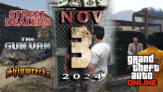 GTA Online Street Dealers Gun Van amp Shipwreck Locations November 3rd 2024 [upl. by Dorreg101]