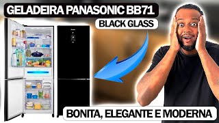 ✅ GELADEIRA PANASONIC BB71  BLACK GLASS  BONITA ELEGANTE E MODERNA 💢 [upl. by Xxam37]