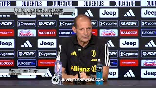 Conferenza Allegri pre JuveLecce “Szczesny è il titolare Trasformiamo gli errori in opportunitàquot [upl. by Nilekcaj]