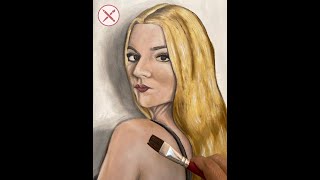 Anya Taylor Joy  Painting  TimeLapse  Alla Prima youtubevideo [upl. by Edlihtam]