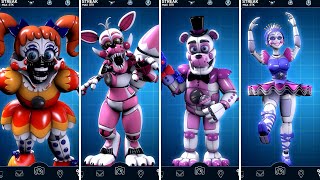 FNAF AR Stylized Sister Location Animatronics Workshop Animations [upl. by Turner]