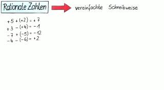 Die vereinfachte Schreibweise beim Rechnen mit rationalen Zahlen  Mathematik [upl. by Alamat356]