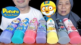 MUKBANG PUDING SUSU  Pororo  Cimory  Bulgarian  RASA Peach  Susu  Blueberry  Mangga [upl. by Conard286]