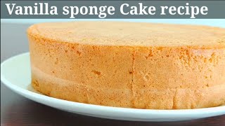 Vanilla sponge cake recipe  how to make perfect vanilla sponge cake [upl. by Nadaba956]