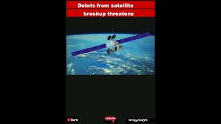 Debris from satellite breakup threatens other spacecraft animation showsShorts [upl. by Ejrog]