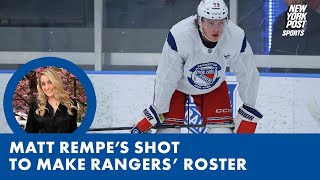 Matt Rempe impressive early at Rangers training camp [upl. by Otha988]