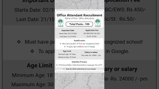 NABARD Office Attendant Recruitment 2024 New Job Vacancy 2025 Government Jobs 2025 governmentjobs [upl. by Ahsined]