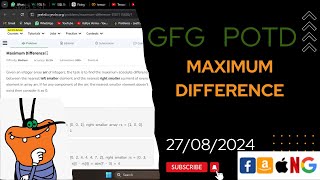 Maximum Difference  gfg potd today  POTD  GFG Problem of the Day  C [upl. by Magnolia]