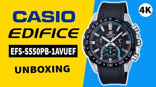 Casio Edifice EFSS550PB1AVUEF Unboxing 4K [upl. by Yaresed]