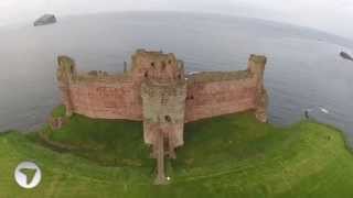 Tantallon Castle Aerial View [upl. by Ynetruoc505]