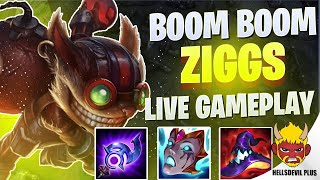 Ziggs Big Boom Damage  Wild Rift HellsDevil Plus Gameplay [upl. by Wenn]