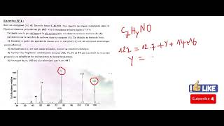 correction exercice 1  examen Spectrométrie de masse 2024 part 1 [upl. by Viviane]