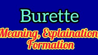 Burette  What is burette  How burette is formed [upl. by Onairotciv623]