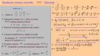 Bacalaureat M2 Tehnologic 2016 [upl. by Aseeram981]