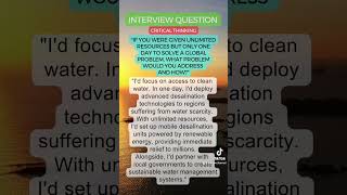 Interview questions and answers Critical thinking interview jobadvice jobinterview jobsearch [upl. by Cedell]