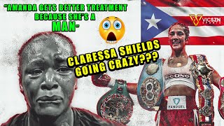 🚨SHOCKING🚨 Claressa Shields TAKES A SHOT at Amanda Serrano🇵🇷 while ATTACKING mens boxing‼️ [upl. by Laerdna]