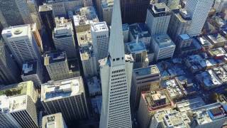 Transamerica Pyramid Building Stan Francisco Stock 4K  SF Drone Videos [upl. by Fadas876]