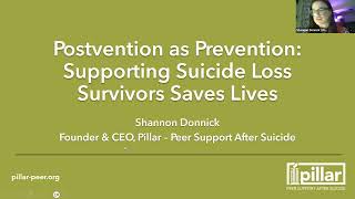 Postvention as Prevention Supporting Suicide Survivors Saves Lives [upl. by Stilu]