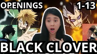 BLACK CLOVER OPENINGS SONG 1  13  REACTION 2024 [upl. by Noteloc]