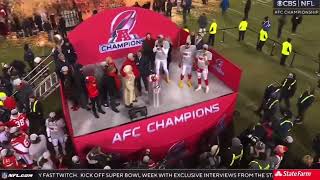 Chiefs 2023 Lamar Hunt AFC Championship Trophy Presentation [upl. by Robert]